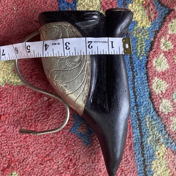 Cat figurine Sculpture Mixed Media Embossed Metal Wood Shelf Decor Whimsical - Picture 6 of 8